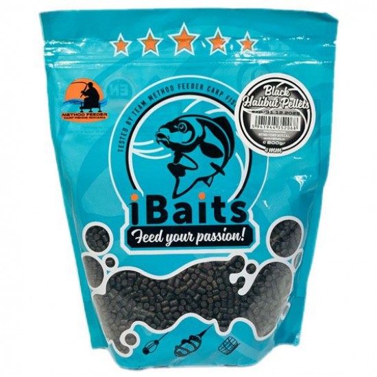 Пелети iBaits Premium Black Halibut Pellets 4mm 800гр.