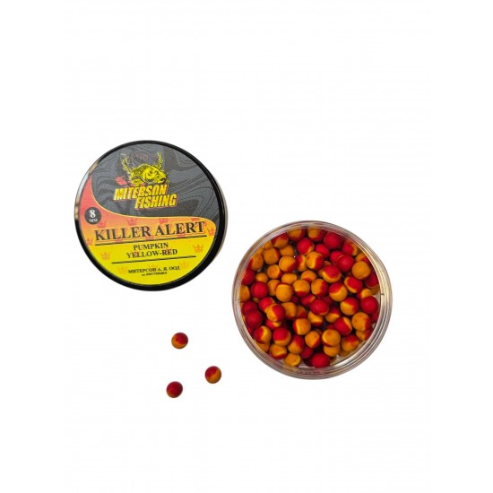 Уафтър Miterson Premium WAFTERS 8mm KILLER ALERT PUMKIN YELLOW-RED
