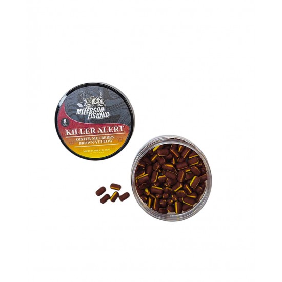 Уафтър Miterson Premium WAFTERS 8mm KILLER ALERT OISTER-MULBERRY BROWN-YELLOW