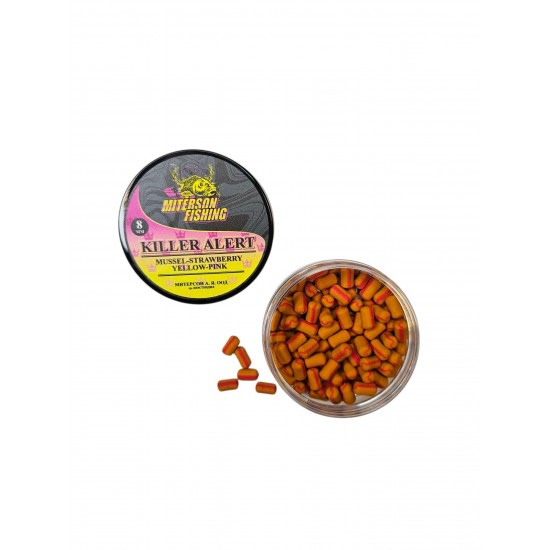 Уафтър Miterson Premium WAFTERS 8mm KILLER ALERT MUSSEL-STRAWBERRY YELLOW-PINK