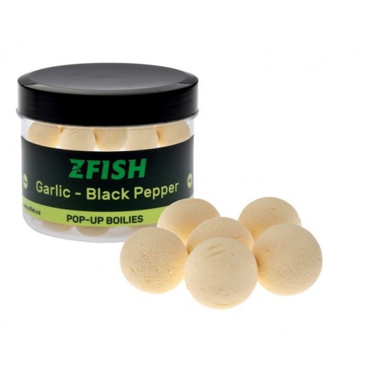 Pop up ZFISH FLOATING BOILIES POP UP 16MM - GARLIC & BLACK PEPPER