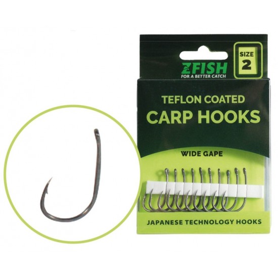 Куки ZFISH TEFLON HOOKS WIDE GAPE