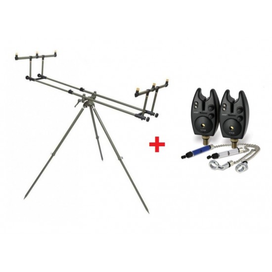 Стойка ZFISH TRIPOD ELITE 3 RODS + 2X ALARM VX2 + 2X INDICATOR FREE!