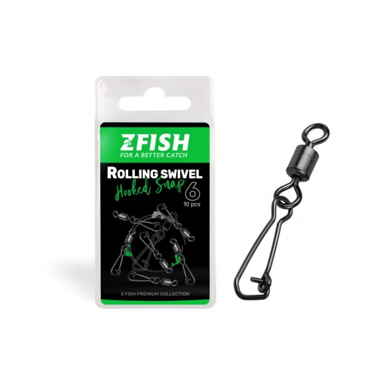 Вирбел с карабина ZFISH ROLLING SWIVEL & HOOKED SNAP 